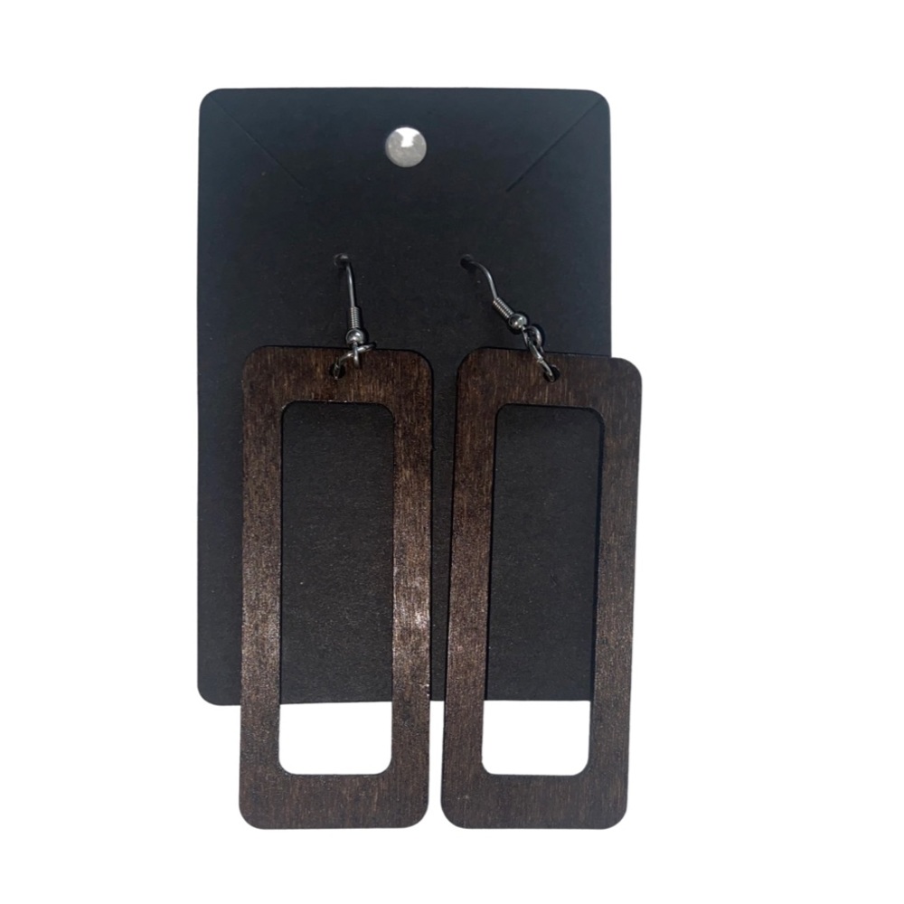 Boho oversized wood earrings